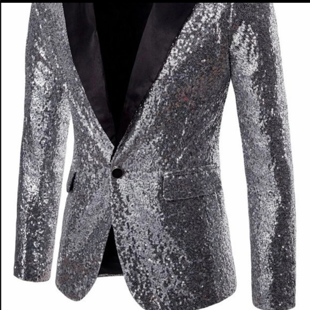 Sequin glitter blazer